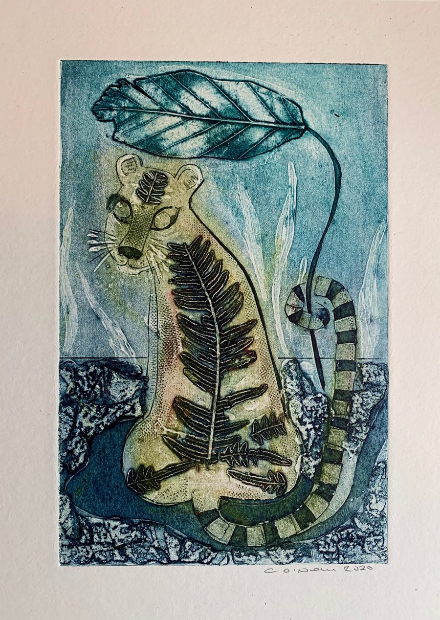 Tiger Tiger -  Original Collagraph Print