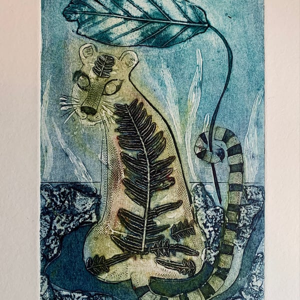 Tiger Tiger -  Original Collagraph Print