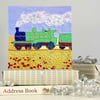 Male birthday card a textile Steam Engine train!