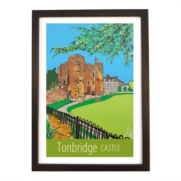Tonbridge Castle travel poster print by Susie West