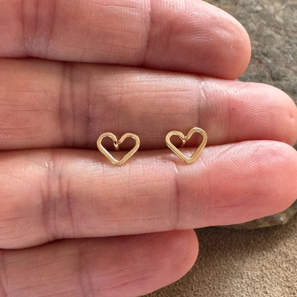 Gold Filled Heart Stud Earrings
