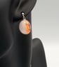 Orange and White Fused Glass French Drop Earrings and Pendant Set - Image 10