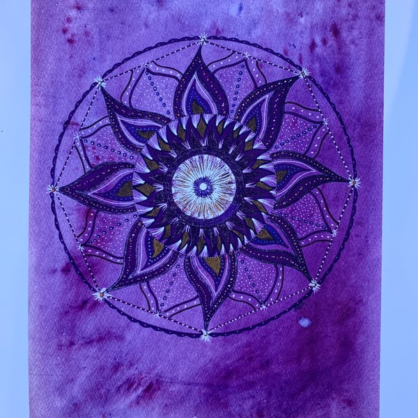 Violet Flame Mandala Print 
