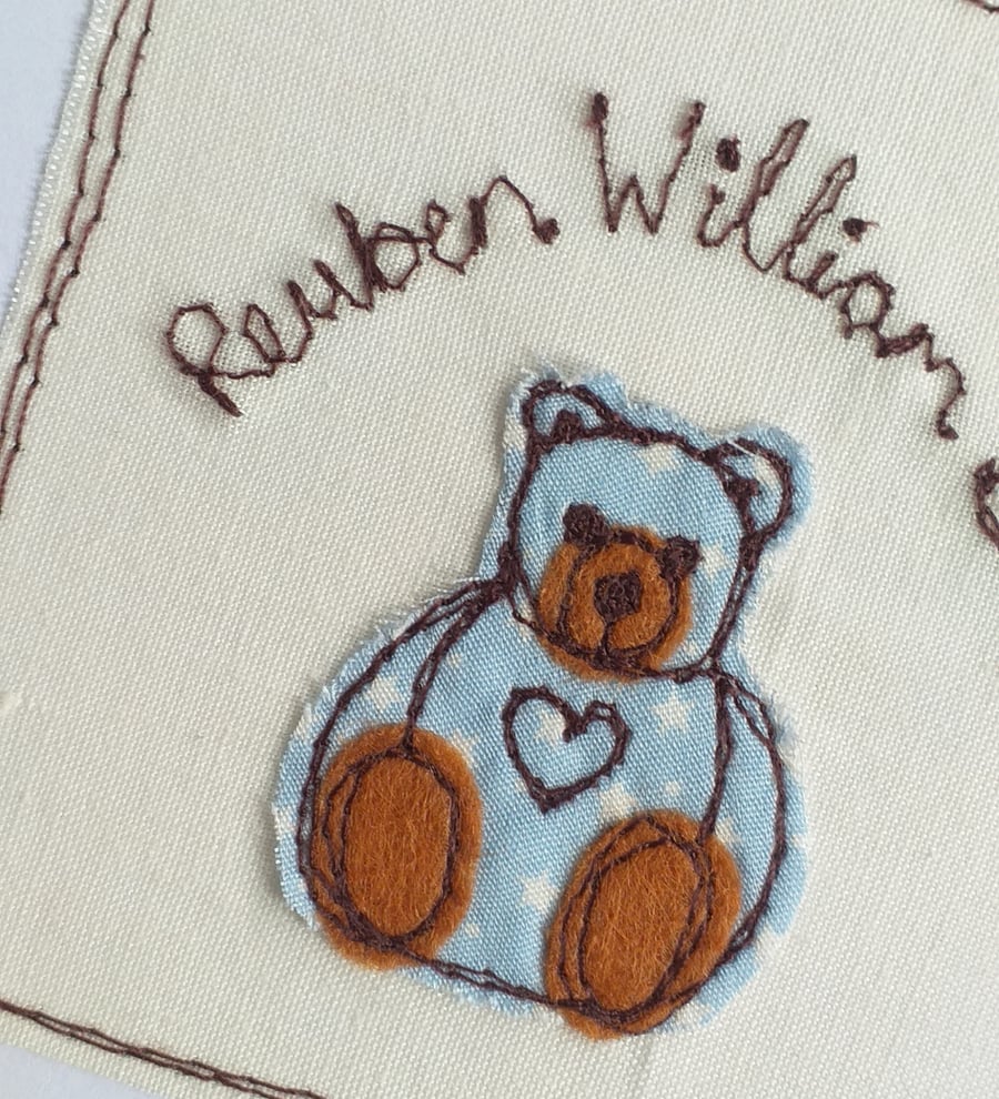 Personalised New Baby Teddy Bear Card