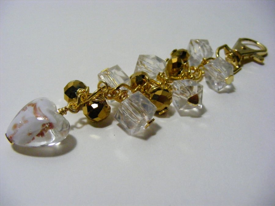 Gold and Clear Bag Charm