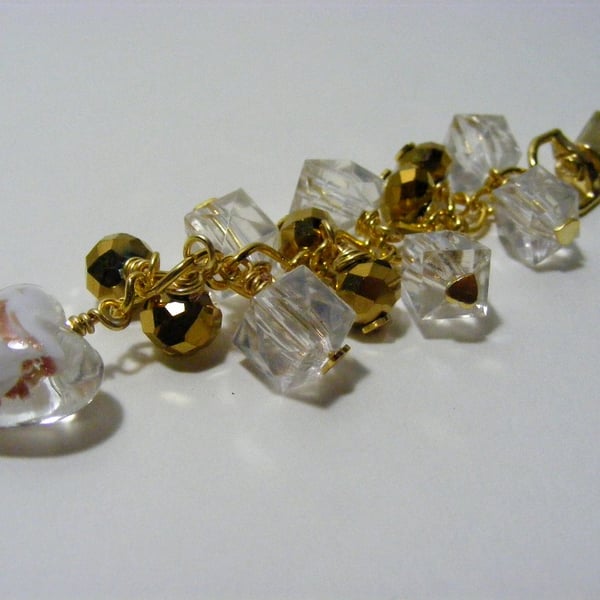 Gold and Clear Bag Charm