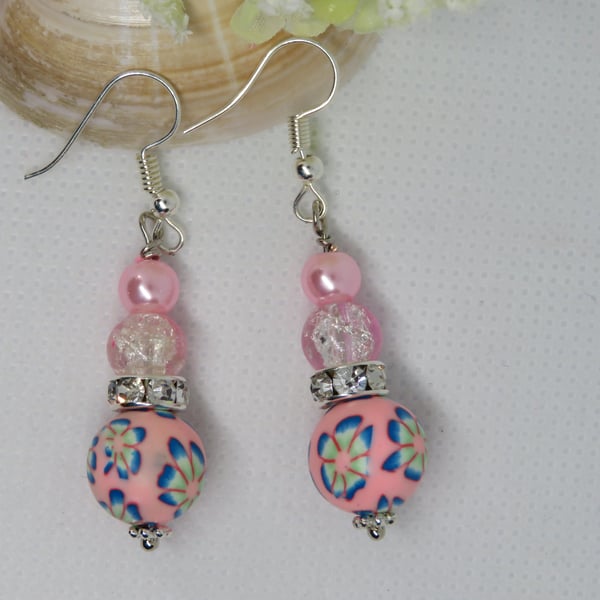 Lucy Pink Polymer Clay Earrings