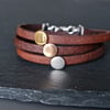 three colours - leather wrap bracelet