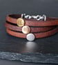 three colours - leather wrap bracelet - Image 1