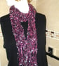 Ladder Yarn Wrap Scarf Purples And Pinks (A91)