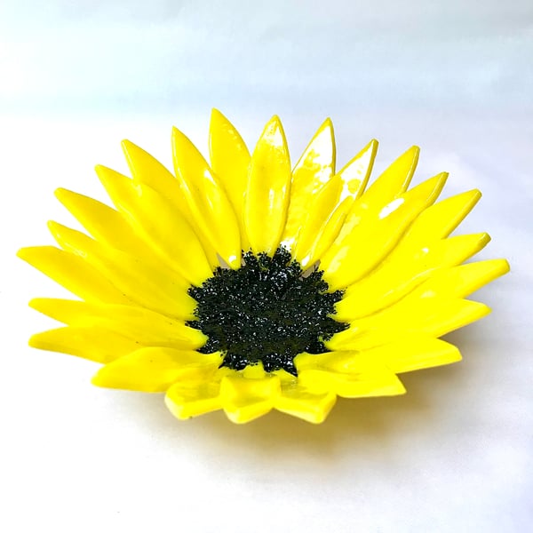 Fused Glass Sunflower Bowl 