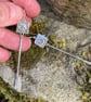 Silver long dangly mismatched earrings with star and moon - Image 5