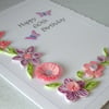 60th birthday card, quilling