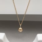 Handmade 9ct yellow, white or rose gold tiny letter nugget charm and chain