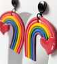 Rainbow Pride heart earrings 