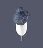 Navy Blue Tweed Fascinator – Statement Percher Hat for Weddings & Occasions