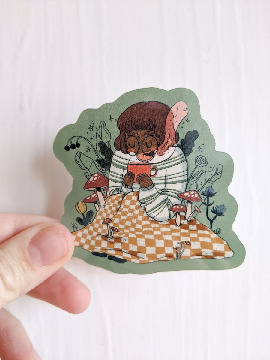 Cosy Picnic Garden Waterproof Vinyl Sticker