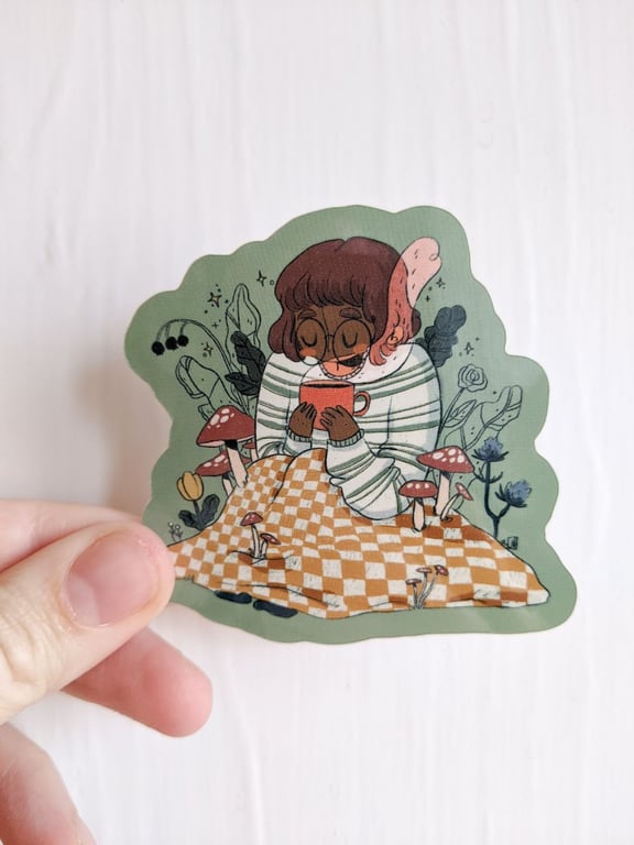 Cosy Picnic Garden Waterproof Vinyl Sticker