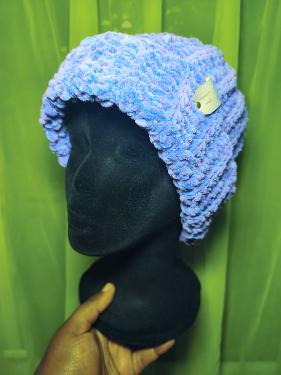 Basic Mid Blue & Pink Tweed Beanie