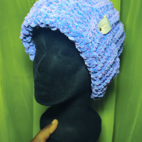 Basic Mid Blue & Pink Tweed Beanie