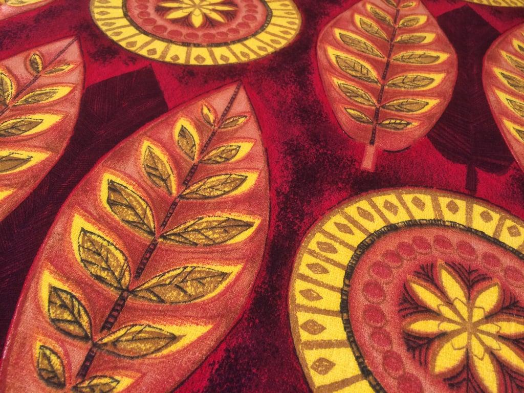 Geometric and Leaf 50s Mid Century Modern Vintage Fabric Lampshade option 