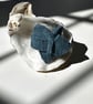 Upcycled Blue Leather Heart Ring & Mantra Pouch - Image 8