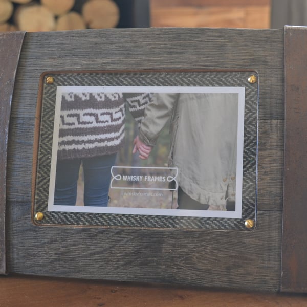 Bilge Frame Metal Tweed - Reclaimed Whisky Cask Wood Frames