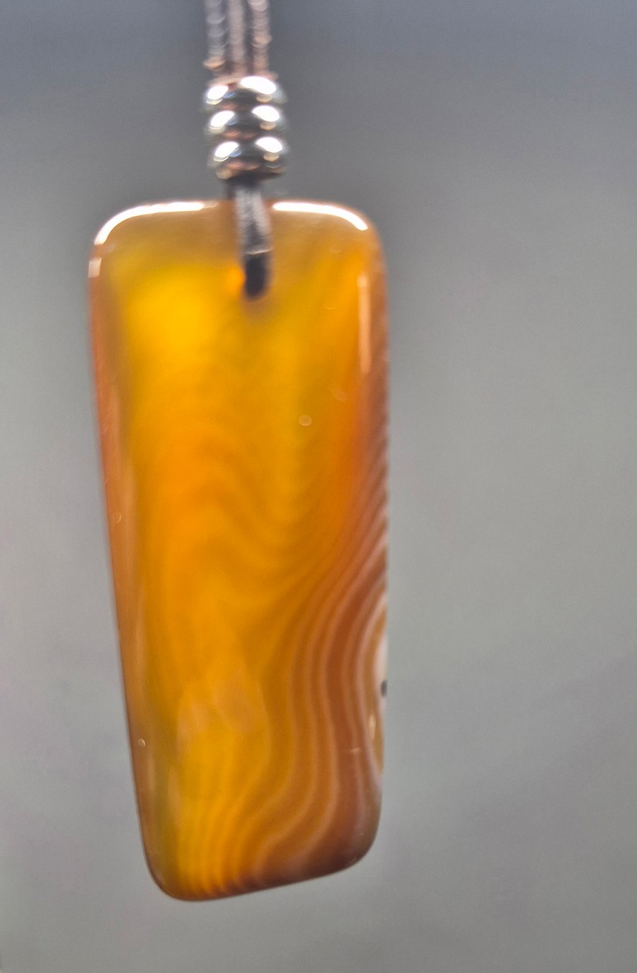 Brown and White Oblong Pendant