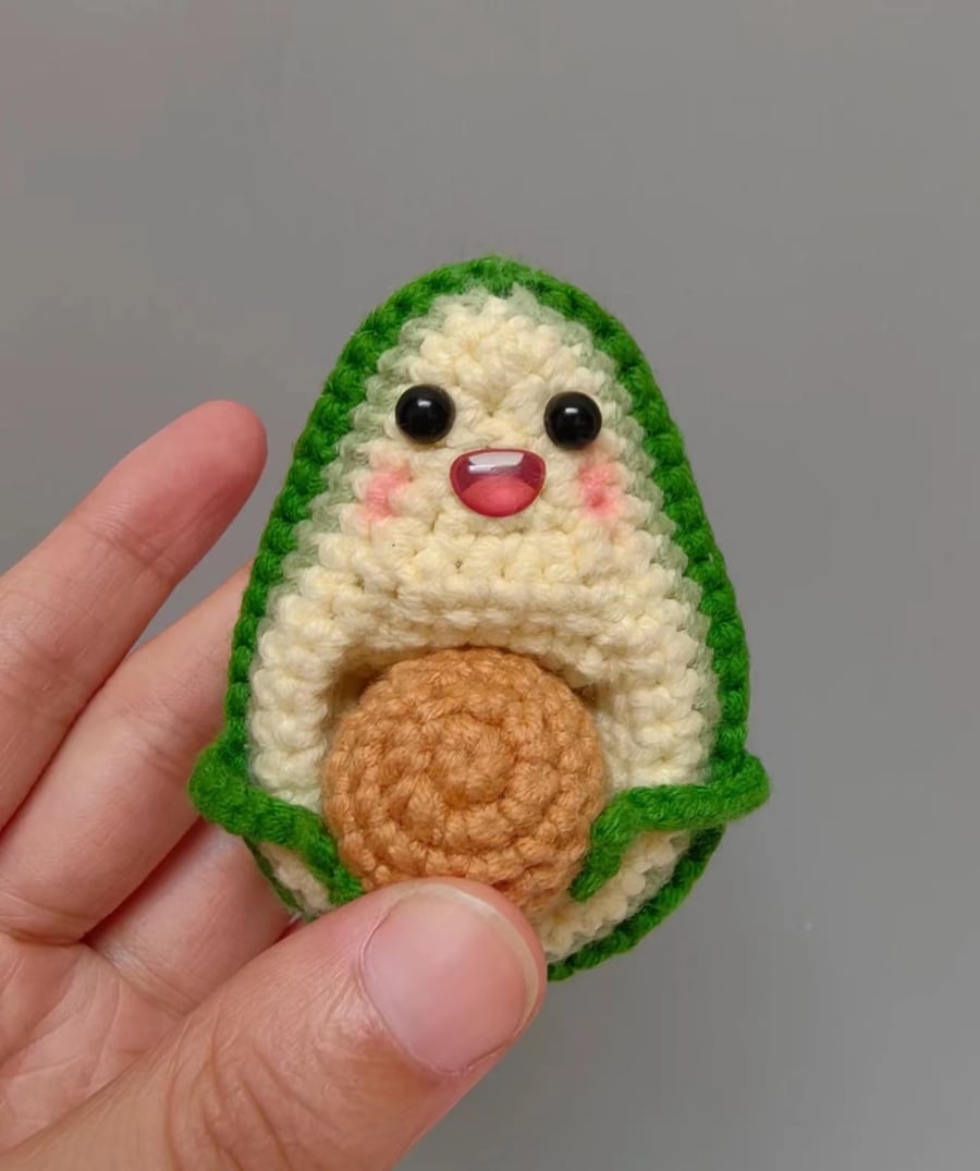 Handmade Crocheted Avocado Keychain Adorable H... Folksy