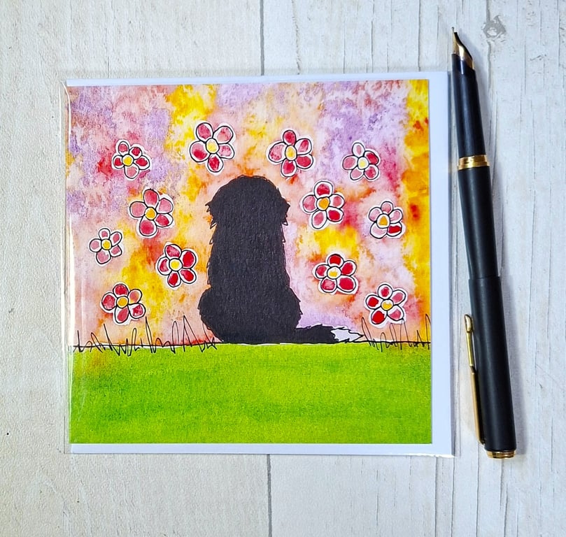 Bernese Mountain Dog card. Printed card. Bernese Mountain dog card. Blank card. 