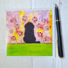 Bernese Mountain Dog card. Printed card. Bernese Mountain dog card. Blank card. 