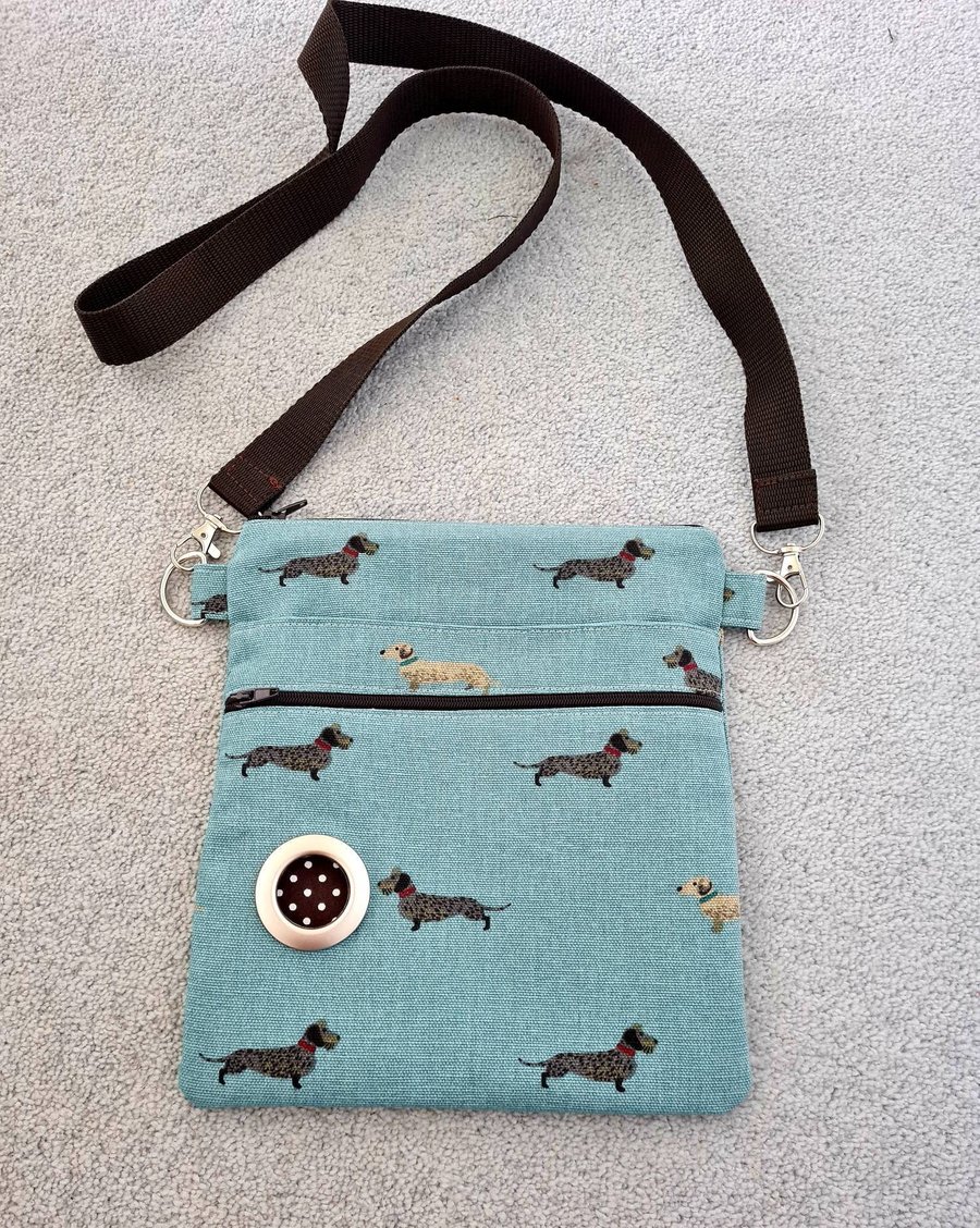 Sophie Allport Dachshund fabric dog walking bag