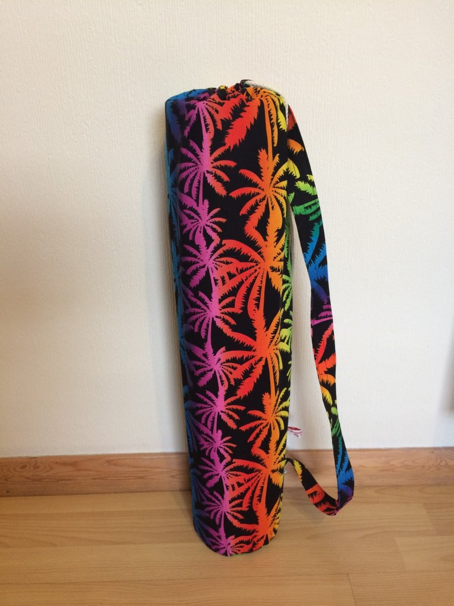 Yoga Mat Bag rainbow Palms