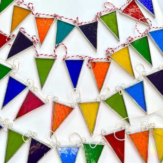 Stained Glass Bunting Suncatcher - Bunting - Hanging Window Decoration