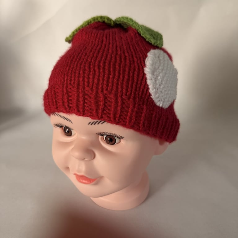 Children's Hand Knitted Apple Hat