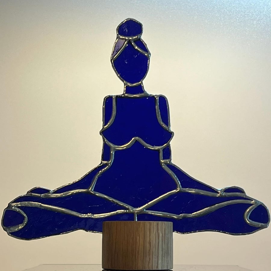 Stained Glass Yoga Pose Suncatcher