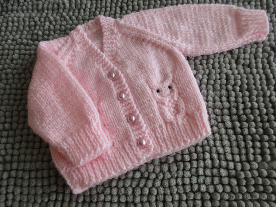 14" Newboorn Baby Girls Owl  V Neck Cardigan