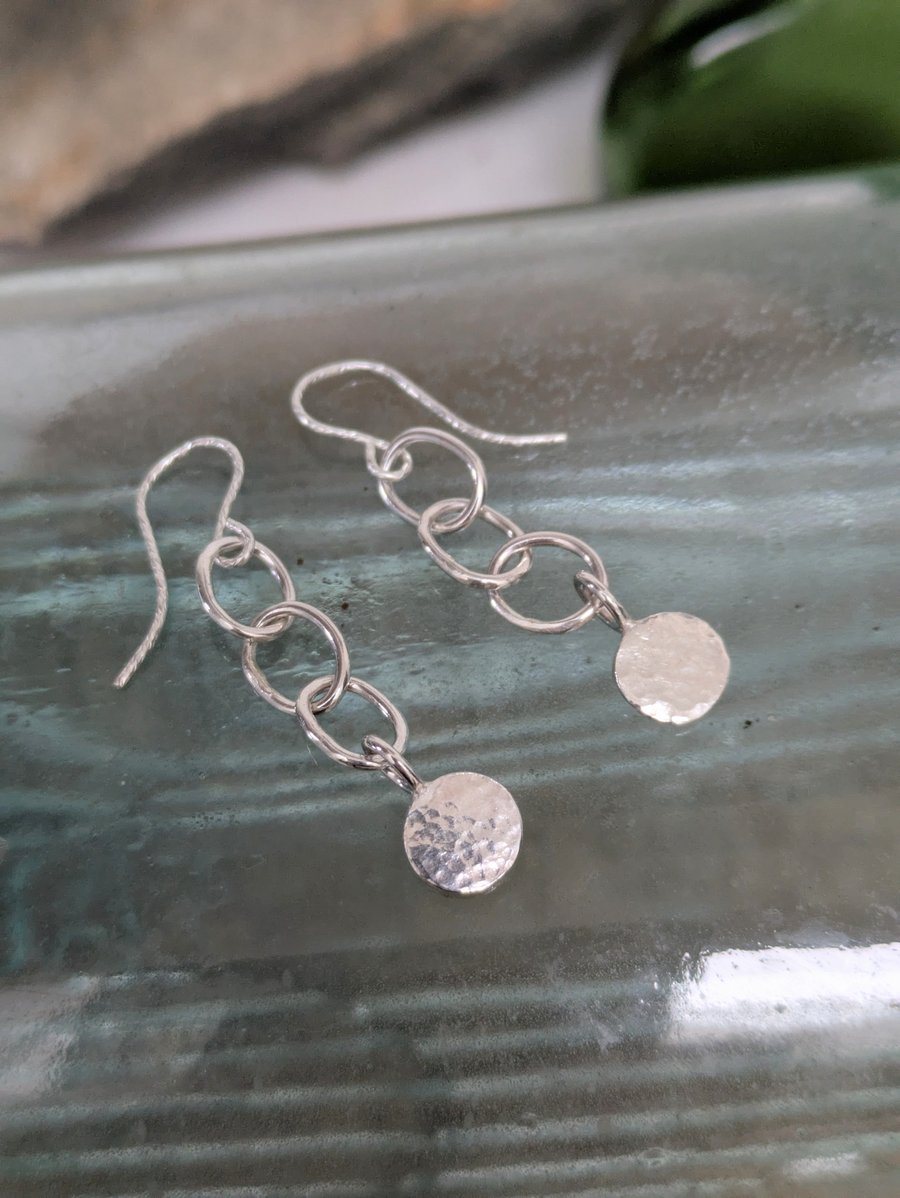 Sterling silver link earrings 