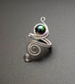 Adjustable Copper and Silver Wire Ring with Rainbow-Coated Hematite, gift  - Image 1