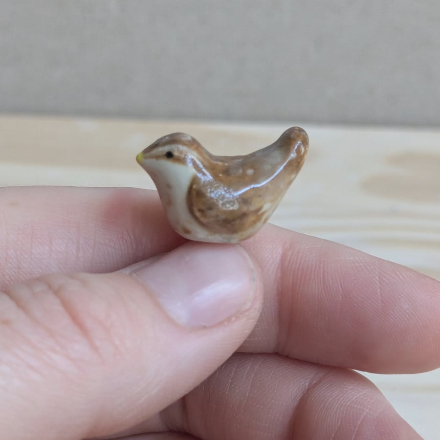 Summer Seconds Tiny ceramic handmade wren
