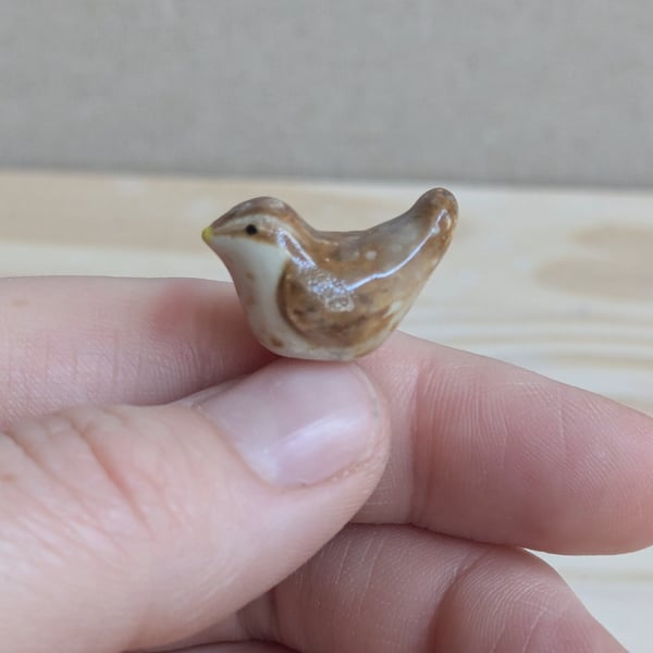 Summer Seconds Tiny ceramic handmade wren
