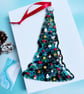 Large Fused Glass Blue Christmas Tree