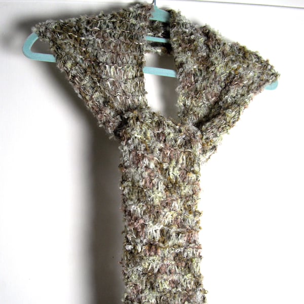 Hand Knitted Scarf with Mohair - UK Free Post