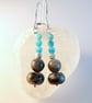 Amazonite And Larvikite Earrings With Sterling Silver - Handmade In Devon - Image 7