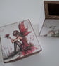 Decoupaged Fairy Pencil Holder, Hand-Painted Wooden Desk Organizer, Set of Two - Image 7