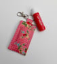 SOLD Key ring lip balm holder in summer fruits fabric keyring  - Image 2