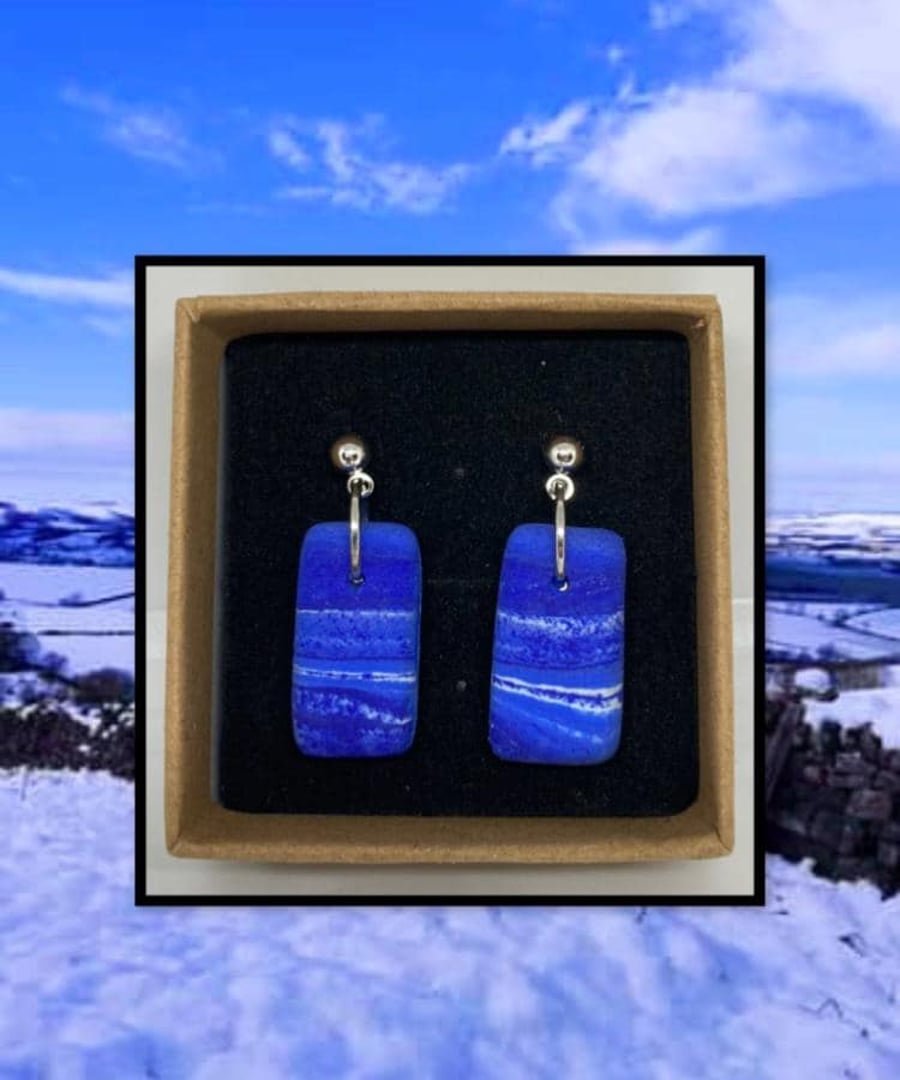 Frozen fields lightweight clay earrings