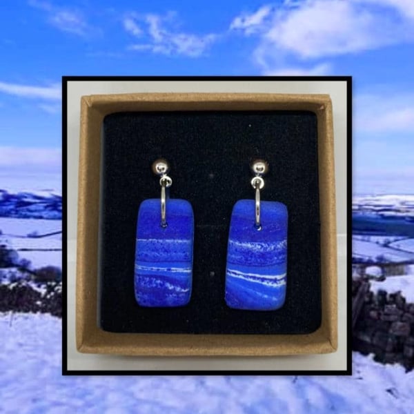 Frozen fields lightweight clay earrings