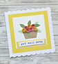 Get Well Soon card - quilled rose basket - boxed card option - Image 1