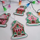 Gingerbread House Christmas Decoration - hanging stuffed ornaments